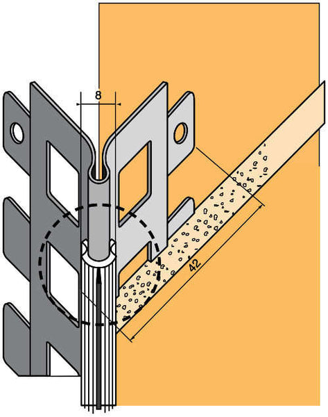 Arête perforée pour enduit avec jonc PVC blanc 3 m