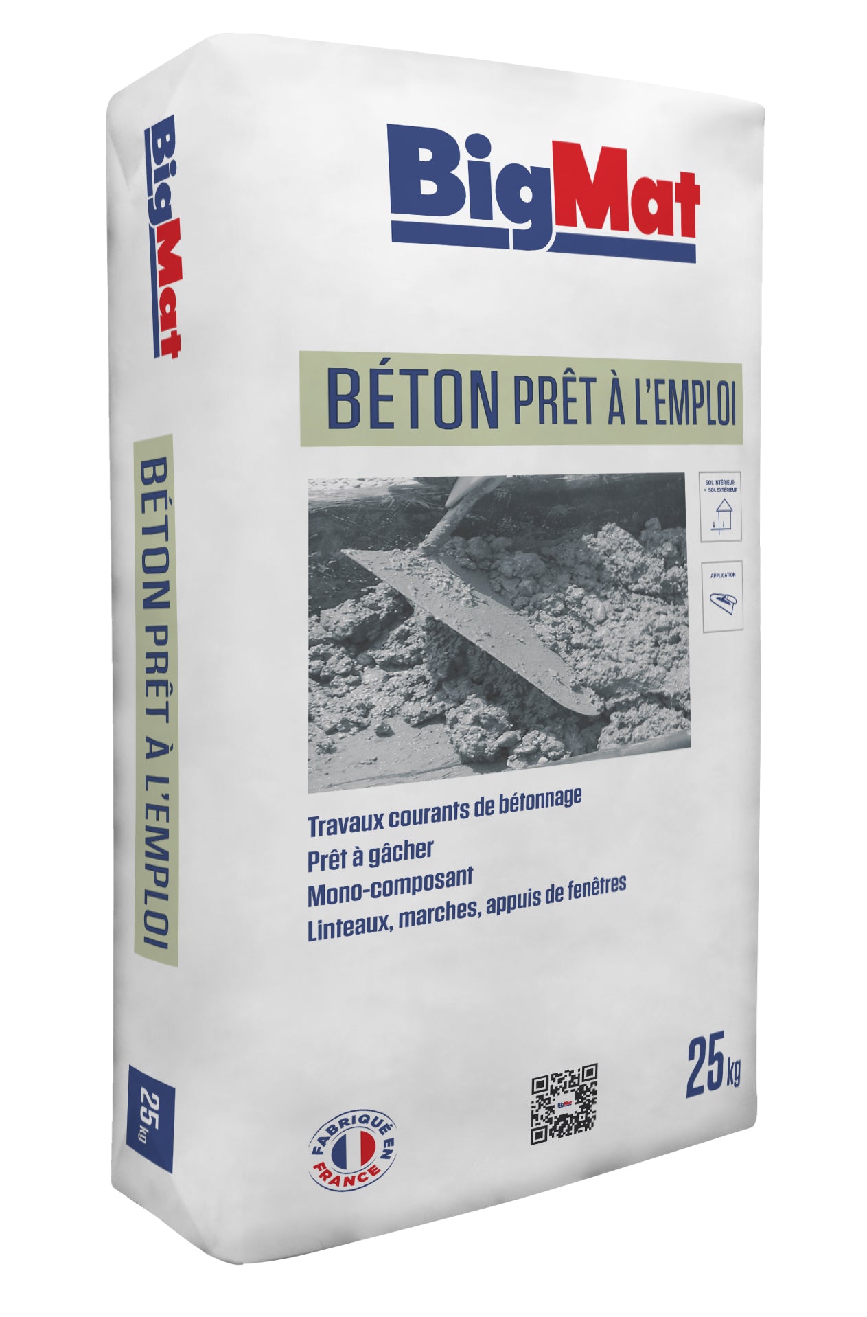 Sac BigMat béton prêt à l’emploi 25 kg — photo fournisseur BigMat France