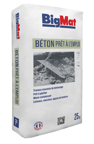 Sac BigMat béton prêt à l’emploi 25 kg — photo fournisseur BigMat France