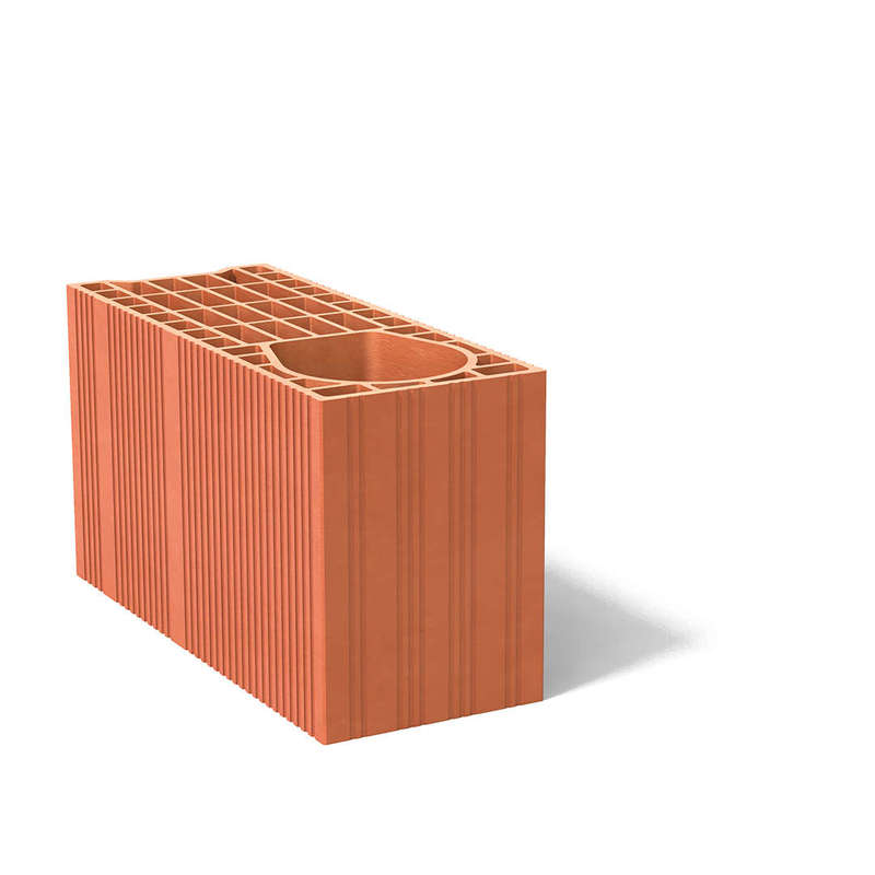 Brique poteau Bio'Bric BGV20 500 x 200 x 274 mm, réservation 15 cm, réf. PTR2027R15F