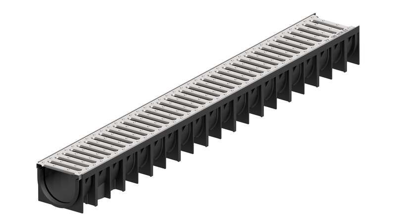Caniveau BigMat polyéthylène avec grille galvanisée A15