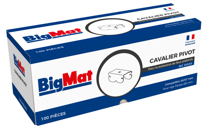 Cavalier pivot BigMat pour fourrure F45 F47, boîte de 100
