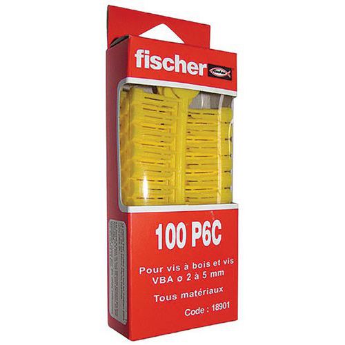 Cheville Fischer P6C polypropylène jaune boîte de 100