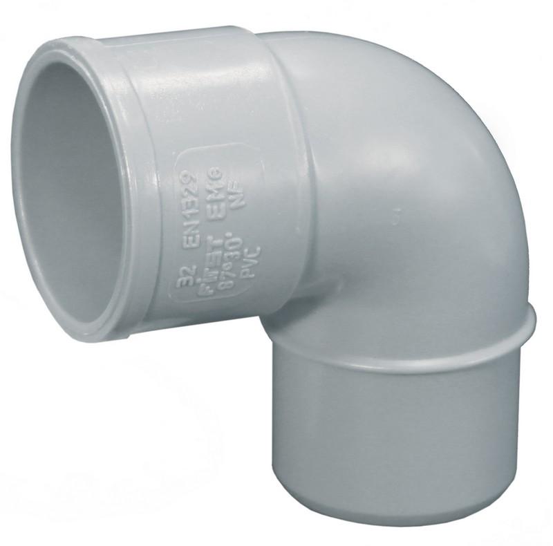 Coude PVC mâle-femelle 87°30 diamètre 100 mm