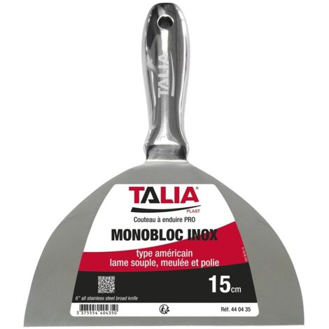 Couteau à enduire inox monobloc Taliaplast 15 cm — réf. 440435