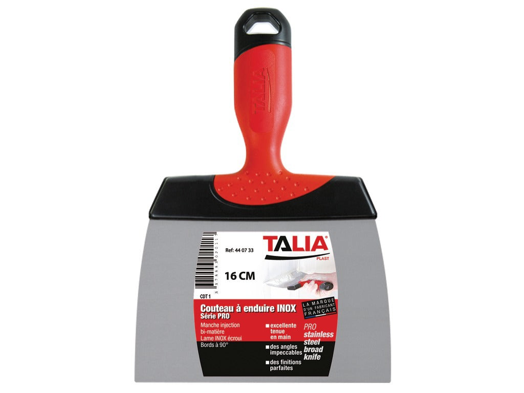 Couteau à enduire inox Taliaplast 16 cm manche bi-matière