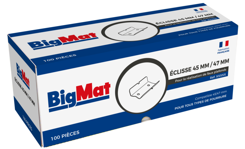 Éclisse intégrale BigMat pour fourrures 45/47, boîte de 100