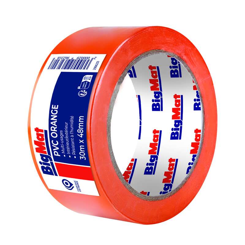Ruban adhésif orange BigMat 48 mm x 30 m