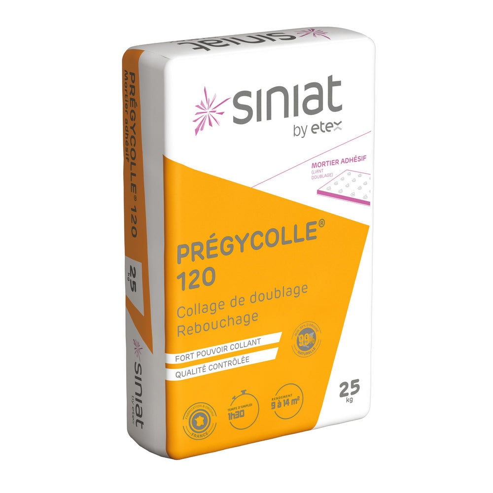 Mortier Prégycolle 120 Siniat sac 25 kg