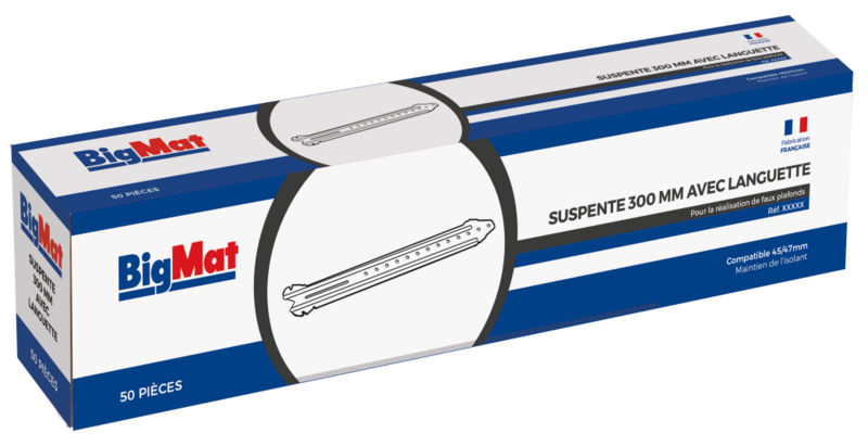 Suspente E30 BigMat 30 cm pour fourrure 45/47, boîte de 50