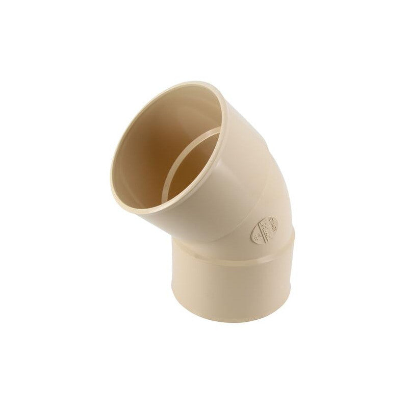 Coude PVC sable 45 degrés diamètre 100 mm
