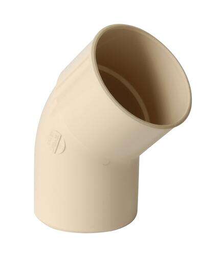 Coude PVC sable mâle femelle 45 degrés diamètre 80 mm