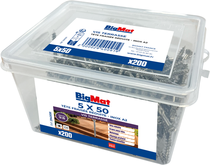 Visuel de gamme BigMat – vis bois Torx 4 x 60 boîte de 200